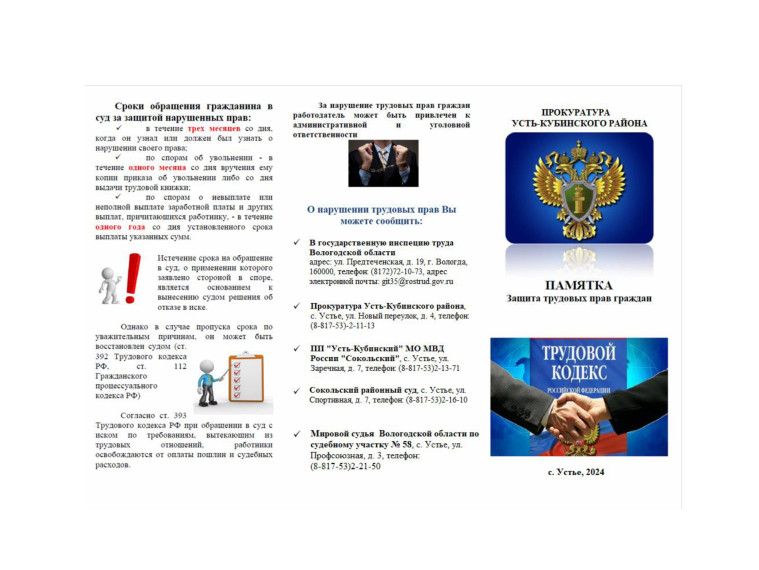 Памятка о защите трудовых прав граждан. Памятка о защите трудовых прав граждан.